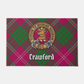 Clan Crawford Crest over Tartan Deurmat (Voorkant)