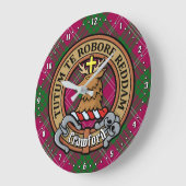 Clan Crawford Crest over Tartan Grote Klok (Hoek)