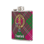 Clan Crawford Crest over Tartan Heupfles (Links)