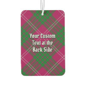 Clan Crawford Crest over Tartan Luchtverfrisser (Achterkant)