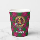 Clan Crawford Crest over Tartan Paper Cups Papieren Bekers (Voorkant)