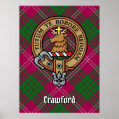 Clan Crawford Crest over Tartan Poster (Voorkant)