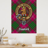 Clan Crawford Crest over Tartan Poster (Keuken)