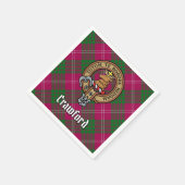 Clan Crawford Crest over Tartan Servet (Hoek)