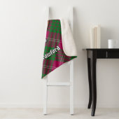 Clan Crawford Crest over Tartan Sherpa Deken (In situ)