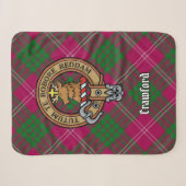 Clan Crawford Crest over Tartan Sherpa Deken (Voorkant (horizontaal))