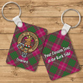 Clan Crawford Crest over Tartan Sleutelhanger