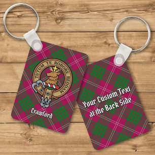 Clan Crawford Crest over Tartan Sleutelhanger