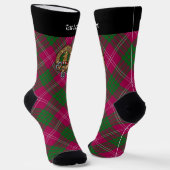 Clan Crawford Crest over Tartan Socks Sokken (Gebogen)