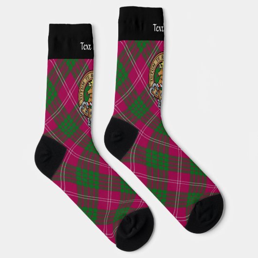 Clan Crawford Crest over Tartan Socks Sokken (Rechts)