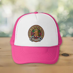 Clan Crawford Crest over Tartan Trucker Hat Pet