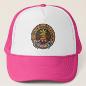 Clan Crawford Crest over Tartan Trucker Hat Pet (Voorkant)