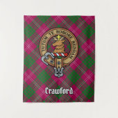 Clan Crawford Crest over Tartan Wandkleed (Voorkant)