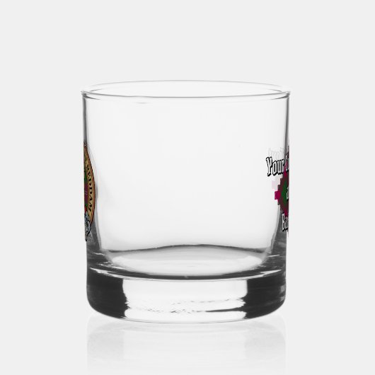 Clan Crawford Crest over Tartan Whisky Glas (Links)