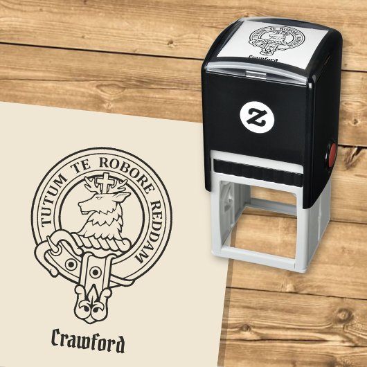 Clan Crawford Crest Self-Inking Stamp Zelfinktende Stempel