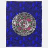 Clan Crawford Crest & Tartan Knot Fleece Deken (Voorkant)