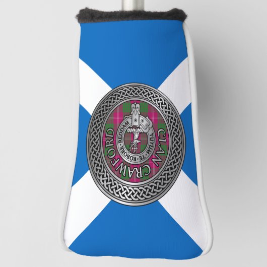 Clan Crawford Crest & Tartan Knot Golfheadcover (Draai 90)