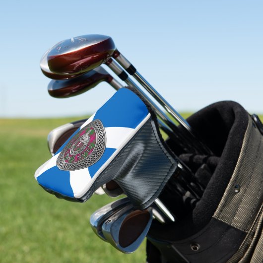 Clan Crawford Crest & Tartan Knot Golfheadcover (Insitu)