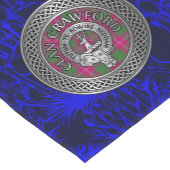 Clan Crawford Crest & Tartan Knot Korte Tafelloper (Hoek)