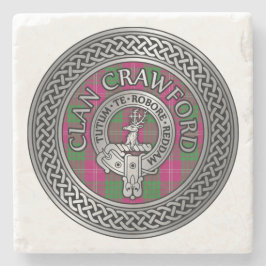 Clan Crawford Crest & Tartan Knot Stenen Onderzetter