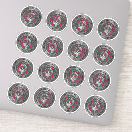 Clan Crawford Crest & Tartan Knot Sticker