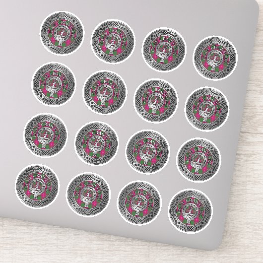 Clan Crawford Crest & Tartan Knot Sticker (Detail)