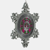 Clan Crawford Crest & Tartan Knot Tin Sneeuwvlok Ornament (Links)