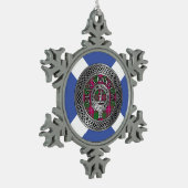 Clan Crawford Crest & Tartan Knot Tin Sneeuwvlok Ornament (Links)