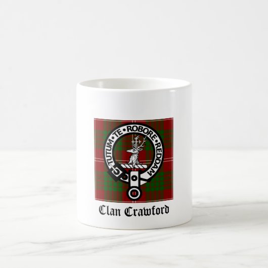 Clan Crawford Crest Tartan Koffiemok (Center)