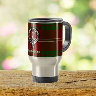 Clan Crawford Crest Tartan Reisbeker