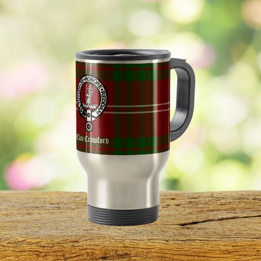 Clan Crawford Crest Tartan Reisbeker