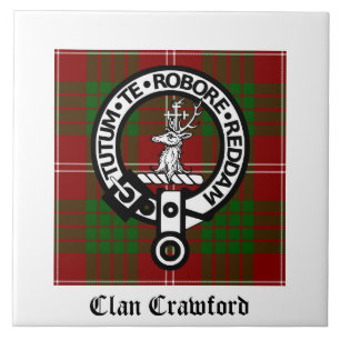 Clan Crawford Crest Tartan Tegeltje