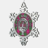 Clan Crawford Crest & Tartan Tin Sneeuwvlok Ornament (Rechts)