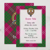 Clan Crawford Crest Uitnodiging (Voorkant / Achterkant)