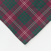 Clan Crawford Donkerrood en Groene Tartan Fleece Deken (Hoek)