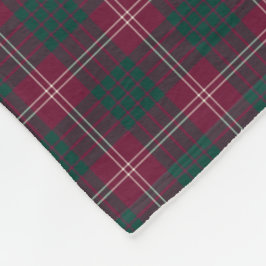 Clan Crawford Donkerrood en Groene Tartan Fleece Deken