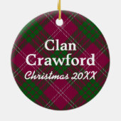Clan Crawford Scottish Tartan Keramisch Ornament (Achterkant)