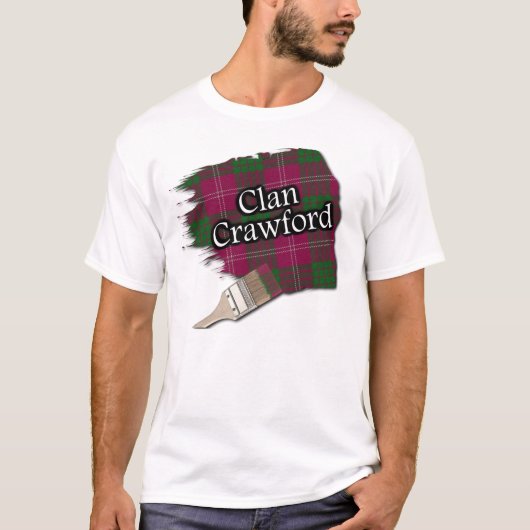 Clan Crawford Scottish Tartan Paint Shirt (Voorkant)