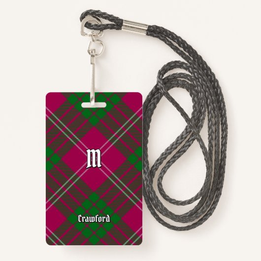 Clan Crawford Tartan Badge (Voorkant met draagriem)