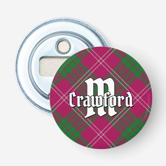 Clan Crawford Tartan Button Flesopener (Voorkant)