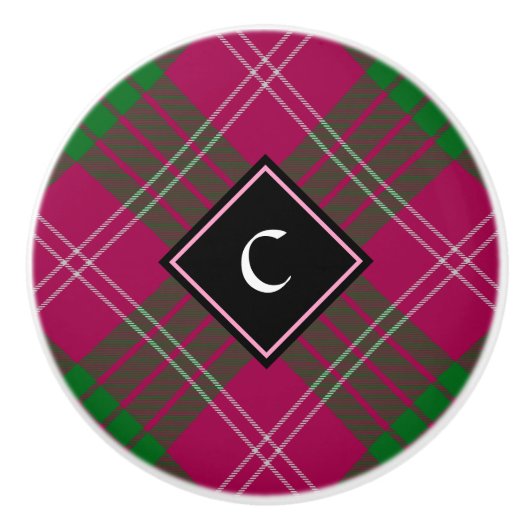 Clan Crawford Tartan Ceramic Knob Keramische Knop (Voorkant)