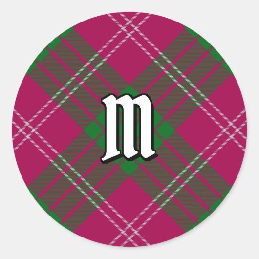 Clan Crawford Tartan Classic Round Sticker (Voorkant)