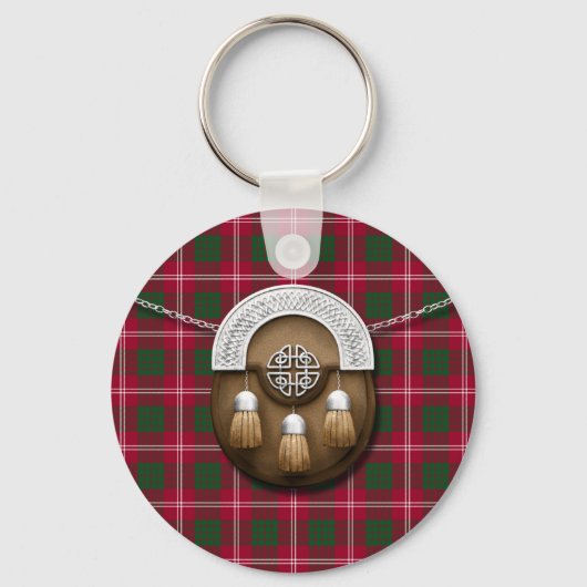Clan Crawford Tartan en Sporran Sleutelhanger (Voorkant)