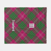Clan Crawford Tartan Fleece Blanket (Voorkant (Horizontaal))