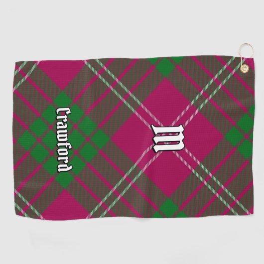 Clan Crawford Tartan Golf Towel Golfhanddoek (Horizontaal)