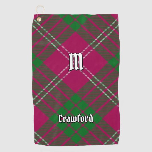 Clan Crawford Tartan Golf Towel Golfhanddoek (Voorkant)