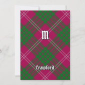 Clan Crawford Tartan Kaart (Voorkant)