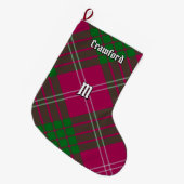 Clan Crawford Tartan Kerstmis stoppen Grote Kerstsok (Voorkant (Hangend))