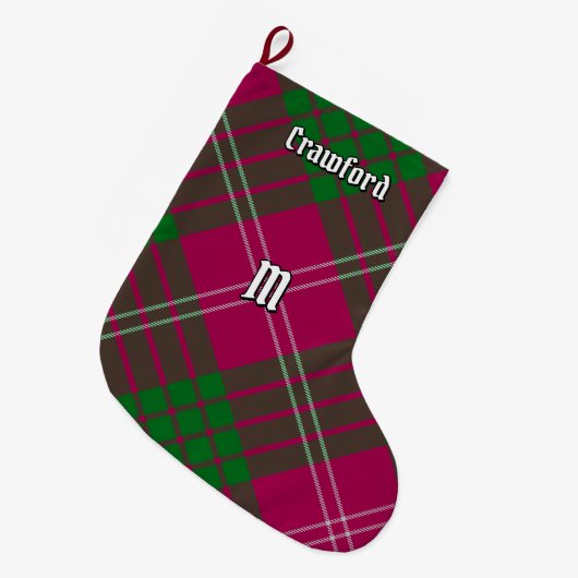 Clan Crawford Tartan Kerstmis stoppen Grote Kerstsok (Voorkant (Hangend))