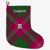 Clan Crawford Tartan Kerstmis stoppen Grote Kerstsok (Voorkant)
